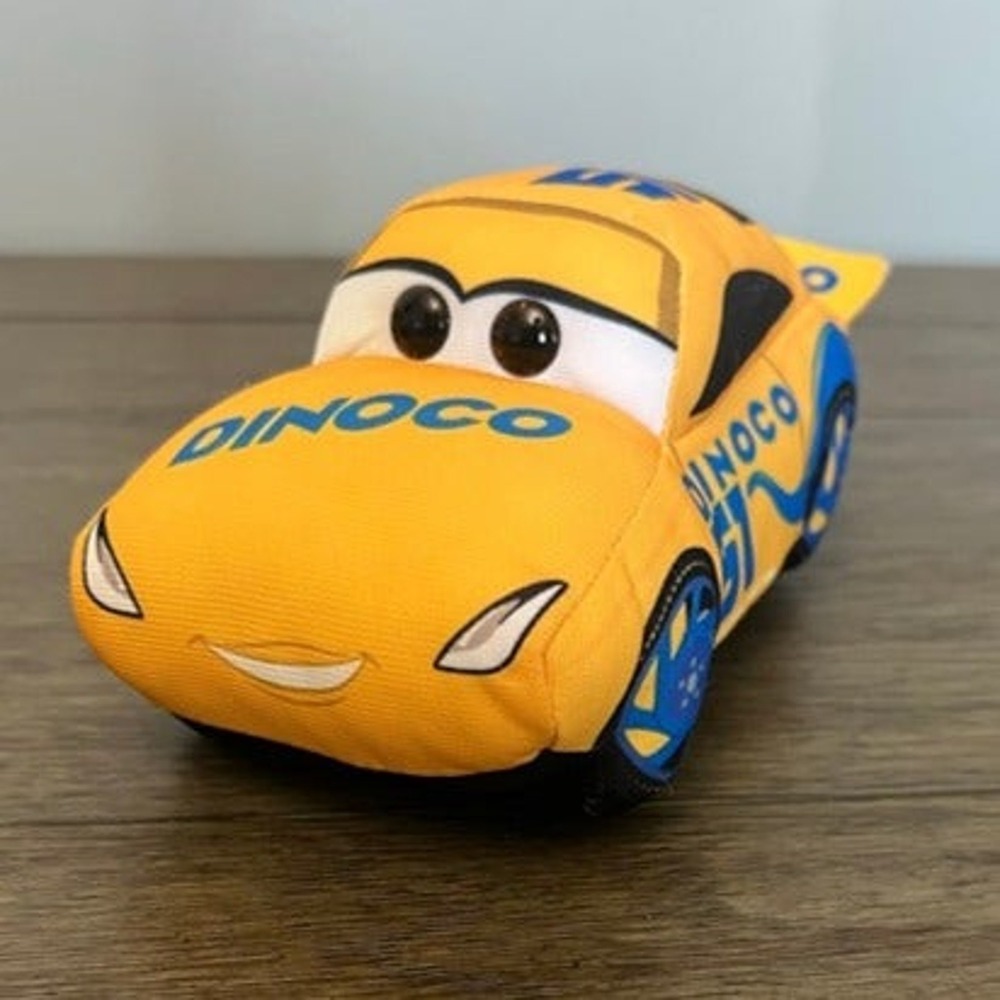 Ty Sparkle Disney Pixar Cars Cruz Ramirez #51 Dinoco Plush Yellow Race Car Toy